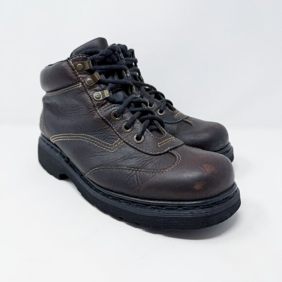 Vtg Y2K Dr. Martens Brown Leather Chunky Boots Men's US Size 11 Made in England - Picture 10 of 10